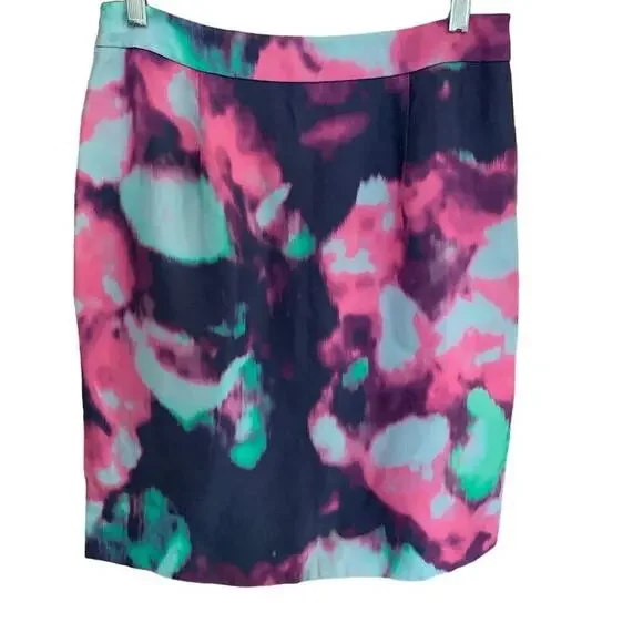 Kate Spade Simply Cinema Barry Abstract Watercolor Print Skirt Size 6 - Picture 3 of 6